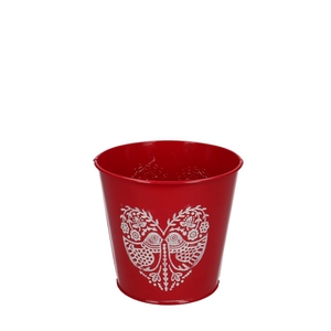 Valentijn Zink Pot Lovebird d12.5*11.5cm