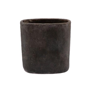Iron Stone Grey Oval Pot 28x16x29cm