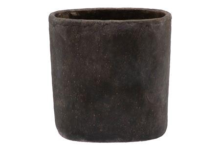 <h4>Iron Stone Grey Oval Pot 28x16x29cm</h4>