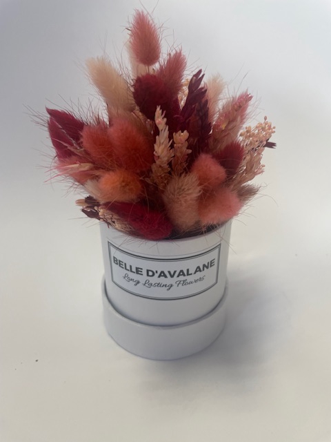 Box white d10cm burgundy