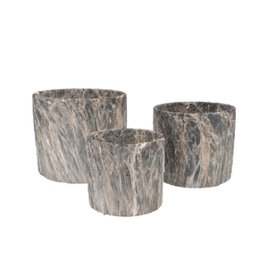 Monty Grey Pot Cilinder S/3 20x19/18x16/14x13cm