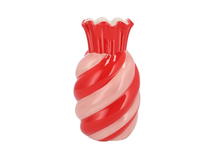 <h4>Sweety Dutch Red/pink Vase Candy 13x13x23cm</h4>