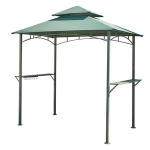 Pavilion Villetta, H 255 cm, Weather resistant, Iron powder coated, Mat iron powder coated green