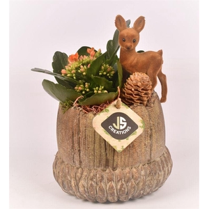 Cement herfst pot 14cm