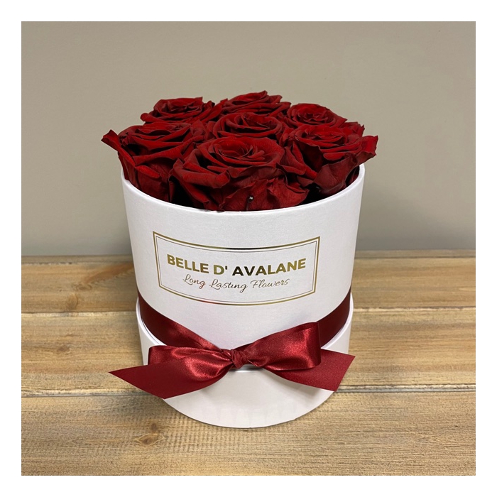 <h4>Box rd 15cm wit-bordeaux</h4>