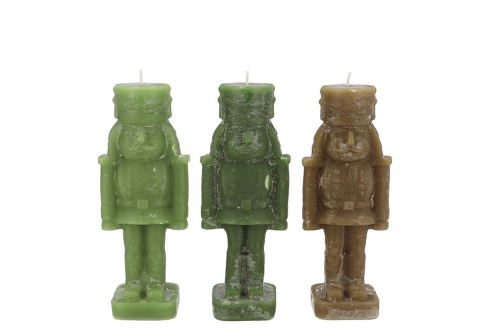 <h4>Candle Frosty Nutcracker Green Mix 4x4x12cm</h4>