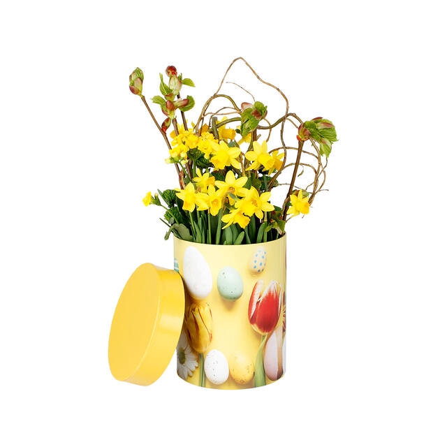 <h4>Hat box Flowering Easter carton 13xH17cm</h4>