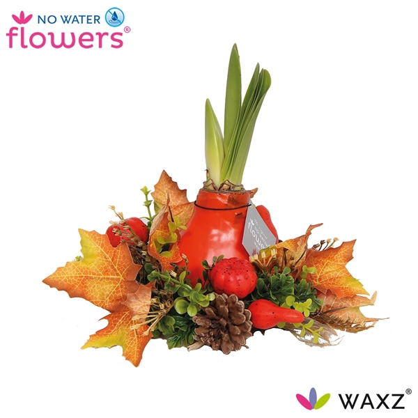 <h4>No Water Flowers Waxz® Autumn Wreath Orange</h4>