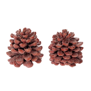 Pinecone Pinea Wax Sugared 2 Pcs Slv L19W12H14