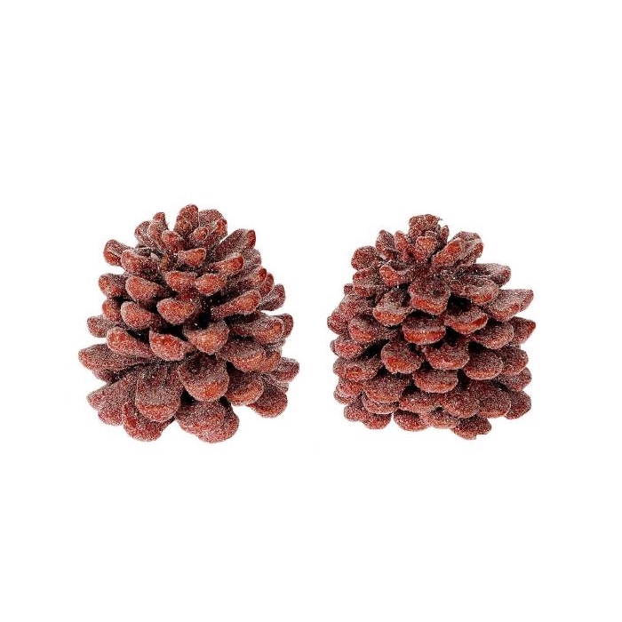 <h4>Pinecone Pinea Wax Sugared 2 Pcs Slv L19W12H14</h4>