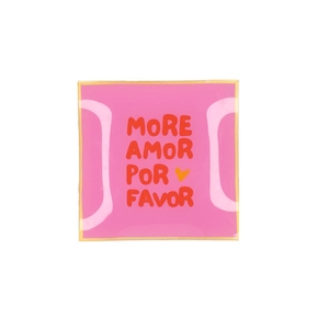 Plate Square More Amor For Favor 18x18x2cm Nm