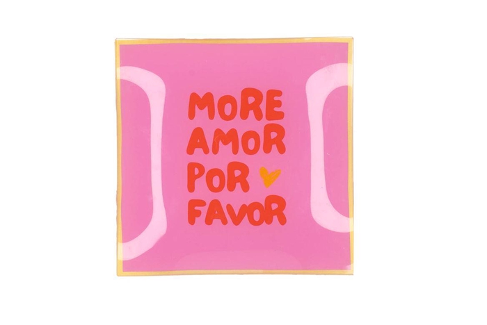 <h4>Plate Square More Amor For Favor 18x18x2cm</h4>