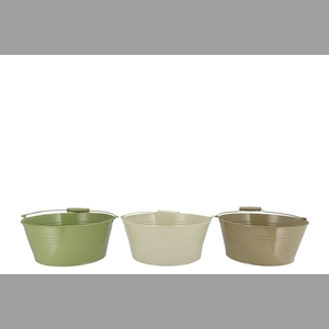 Zinc Summer Green Mix Basic Bowl Ass 28x12x22cm