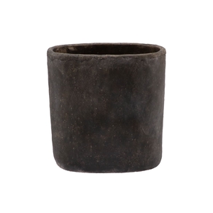 Iron Stone Grey Oval Pot 28x16x29cm