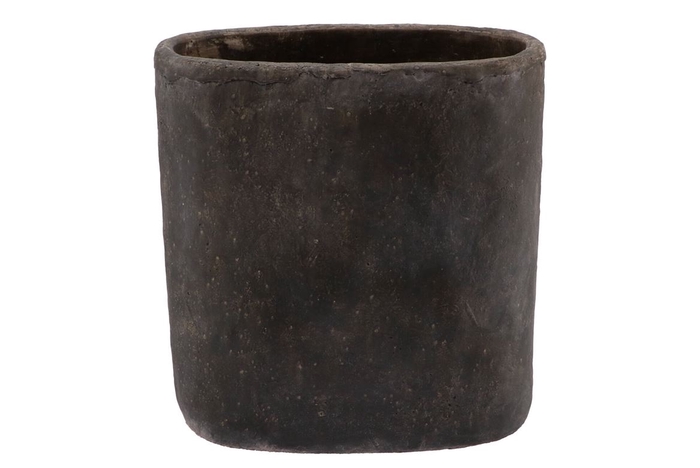 <h4>Iron Stone Grey Oval Pot 28x16x29cm</h4>