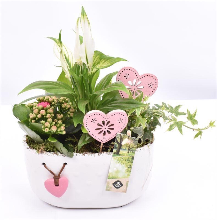 <h4>Keramiek ovaal met hartje 19.5x11CM</h4>