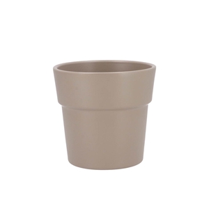 Ceramic Taupe Matt Pot Orchid Edge 13cm