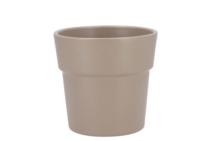 <h4>Ceramic Taupe Matt Pot Orchid Edge 13cm</h4>