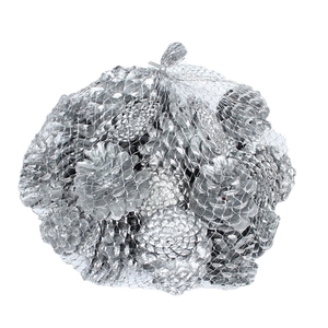 Pine cone 500gr in net Silver