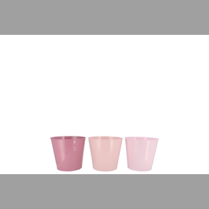 Zinc Summer Pink Mix Bucket Basic Ass 12x10x8cm