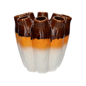 DF03-740550900 - Vase Floriva d24xh24 brown/cream