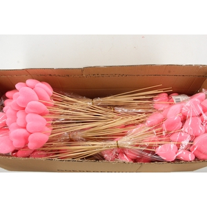 Stick Heart Flock Pink 7,5cm