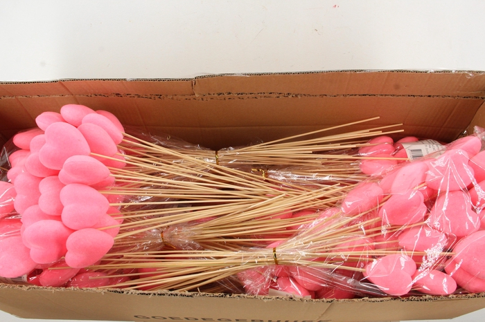 <h4>Stick Heart Flock Pink 7,5cm</h4>
