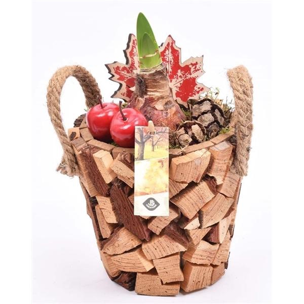 <h4>Hout pot natuur 17cm</h4>