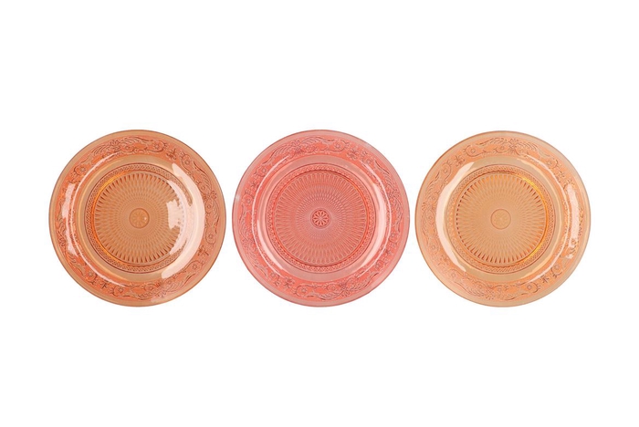 <h4>Dayah Coral Sunset Glass Plate 23x2cm Ass P/1</h4>