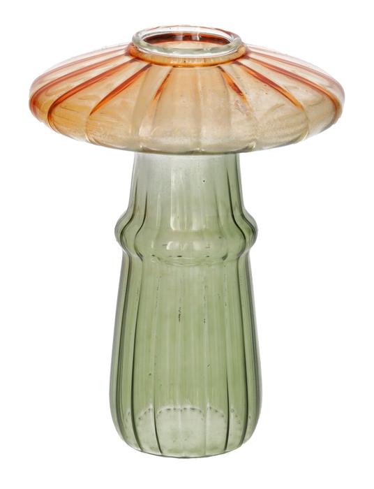 <h4>DF02-730301400 - Candle holder Shiitake d3.4/9xh12 green/orange</h4>