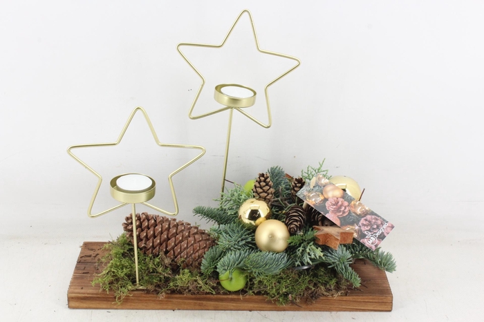 <h4>arr5 Kerst MB - Hout plank rechth. ster gold</h4>