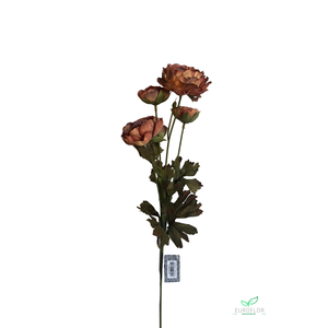 SILK FLOWERS - RANUNCULUS SPRAY PEACH 61CM