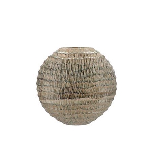 Inga Jada Green Oval Vase Active Glaze Wave 23x10x