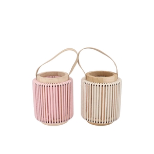 Cruz Pink White Lantern Round Ass 11x14x17cm