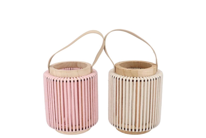 <h4>Cruz Pink White Lantern Round Ass 11x14x17cm</h4>
