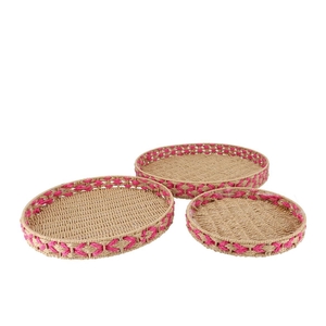 Gaby Fuschsia Tray S/3 30x4/40x4/50x5cm Nm