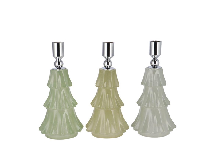 <h4>Jazz Nordic Green Candle Holder X-mas Tree Ass 9x16cm</h4>