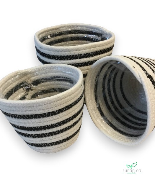 COTTON ROPE BASKET  SET3 H14-16-18