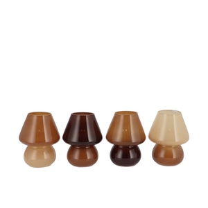 Bicolore Natural Brown Mix Led Mushroom Ass 12x15cm