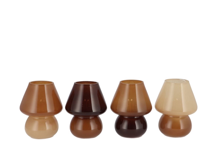 <h4>Bicolore Natural Brown Mix Led Mushroom Ass 12x15cm</h4>