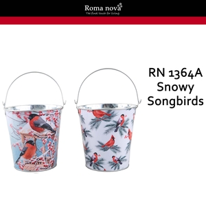 Dec Zink Rom 1364A Snowy Songbirds (Ø13cm)