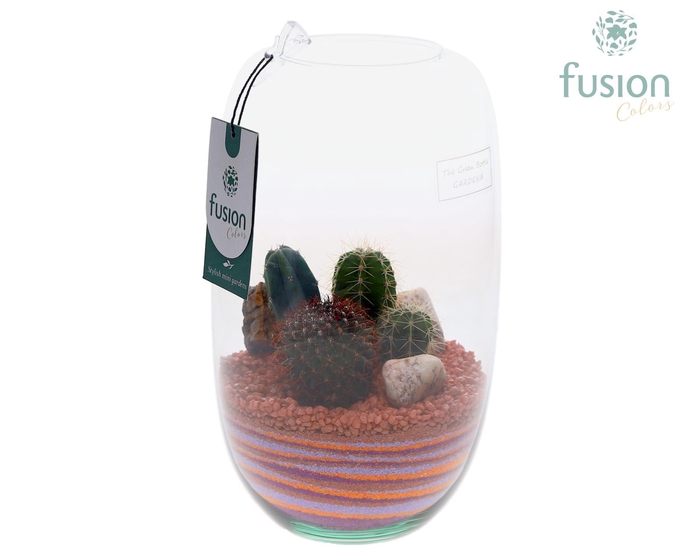 <h4>Green Bottle Isabella Medium met zand arrangement</h4>