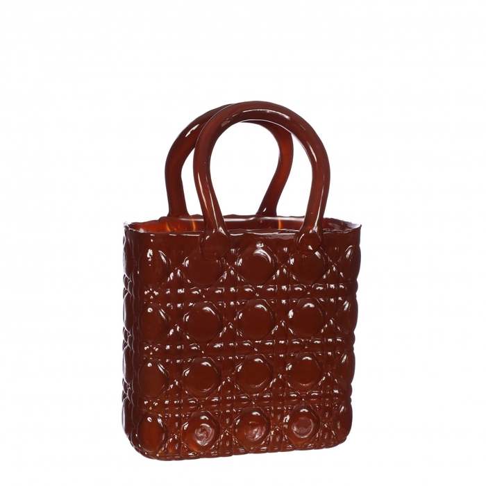 Glas Handbag vaas Elysee 14*9.5*22cm