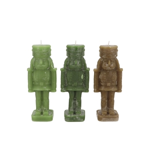 Frosty Nutcracker Green Mix Candle 6x6x16cm