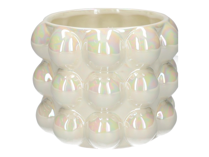 <h4>DF03-666721347 - Pot Bubbly d16xh12.2 sand+pearl</h4>