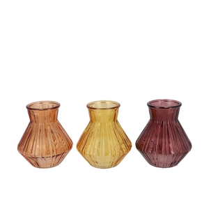Roman Autumn Clear Diamond Glass Vase Ass 15x17cm Nm