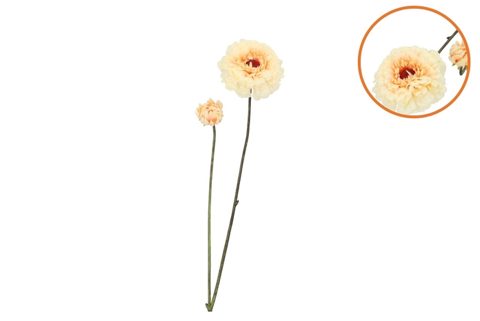 Silk Zinnia Yellow 54cm