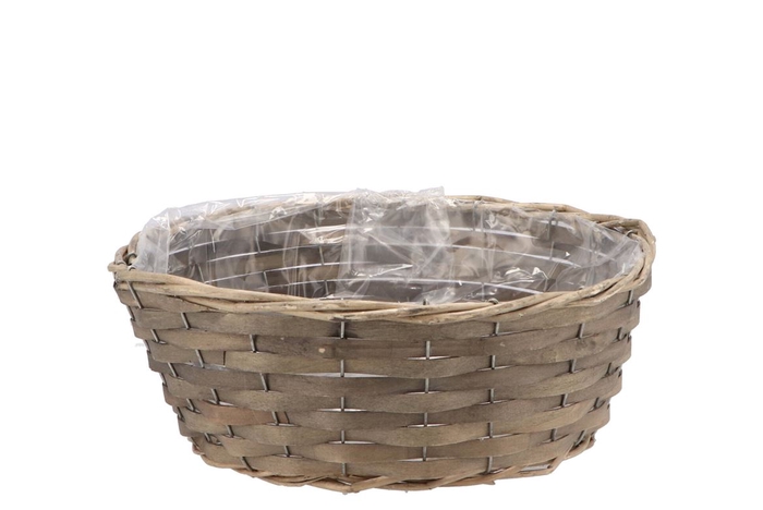 <h4>Wicker Bowl Basket Round Grey 30x12cm</h4>