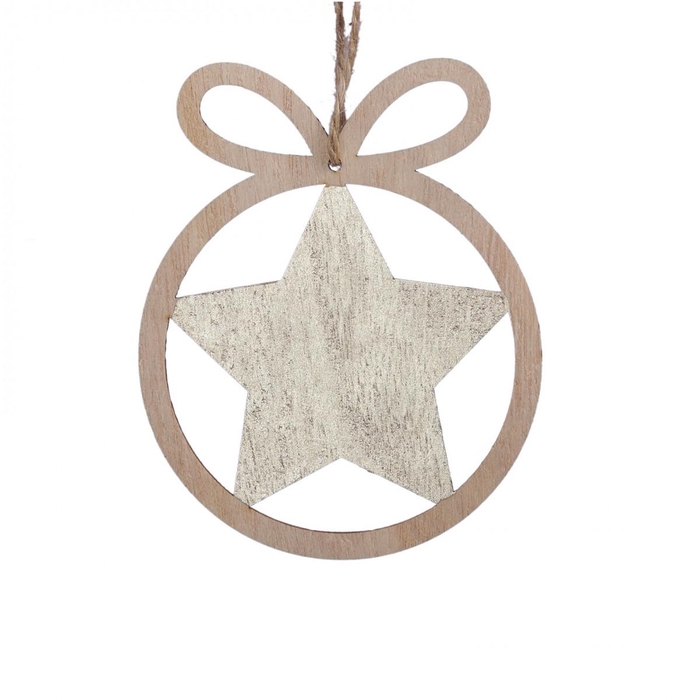 <h4>Kerst Hanger hout ster d8.5cm</h4>
