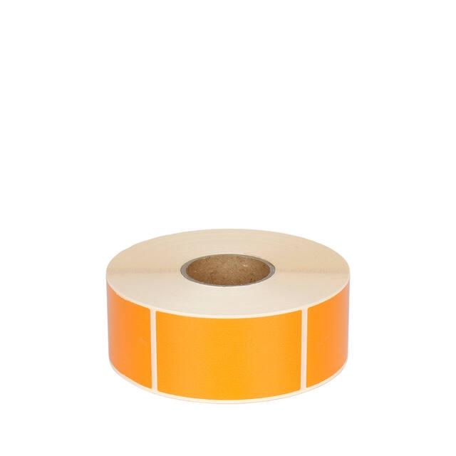 Stickers 40x70mm oranje - rol a 1000 stuks